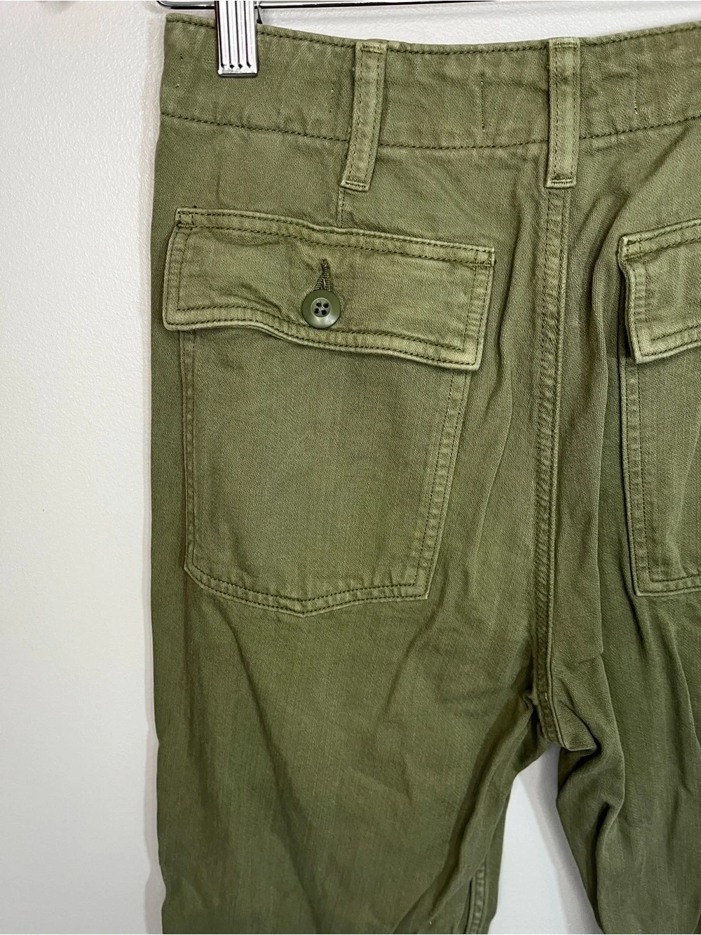 Aritzia Denim Forum Olive Green Cotton 90’s Utility High Rise Loose Jean 26 - Picture 7 of 15